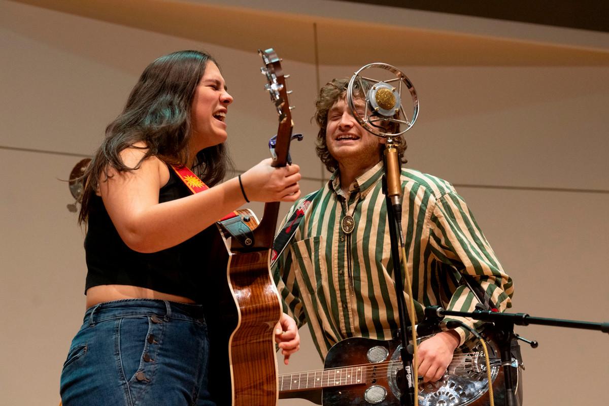 A performance by the CC Bluegrass Ensemble at Packard Hall, on Thursday, Dec. 7, 2023. Photo by Mila Naumovska ’26 